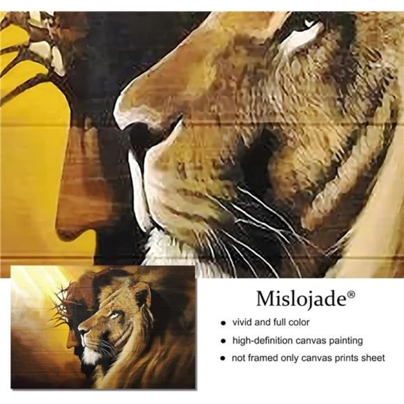 Lion of Judah Jesus Christ Wall Art Canvas Black Jesus Canvas 16*24inch Unframed - Picture 6 of 6